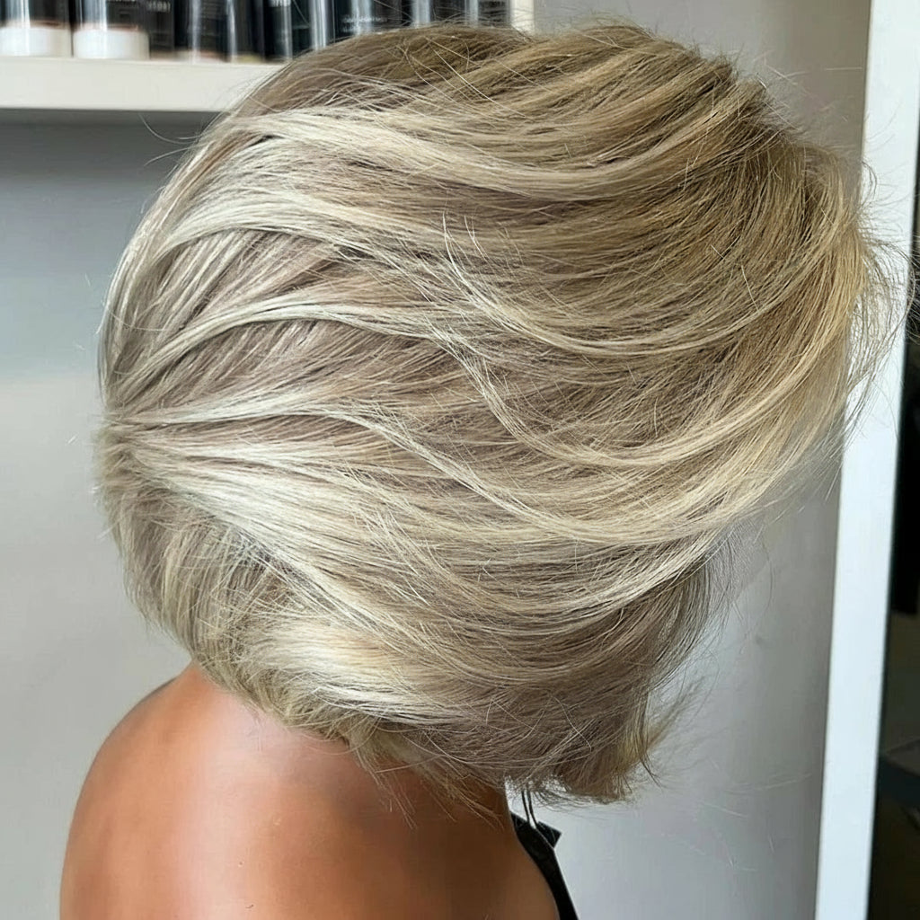 Light Gray Blonde Short Bob