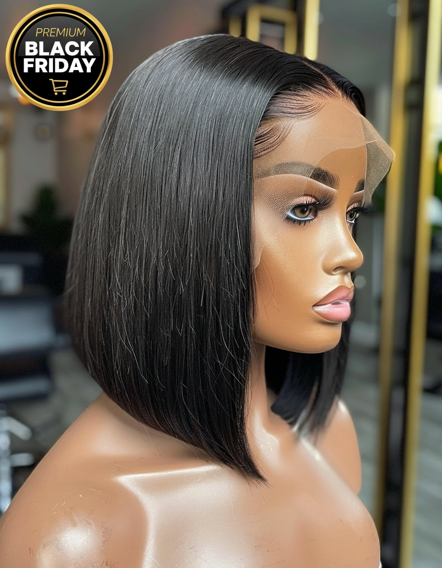Bone Straight Bob Wigs Transparent 7X5