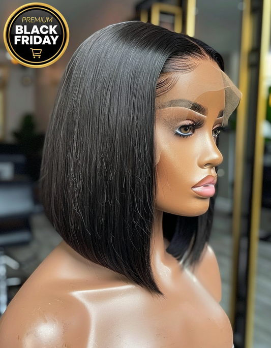 Bone Straight Bob Wigs Transparent 7X5