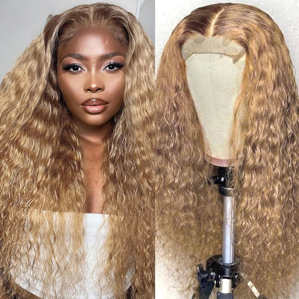 #27 Honey Blonde Human Hair Water Wave