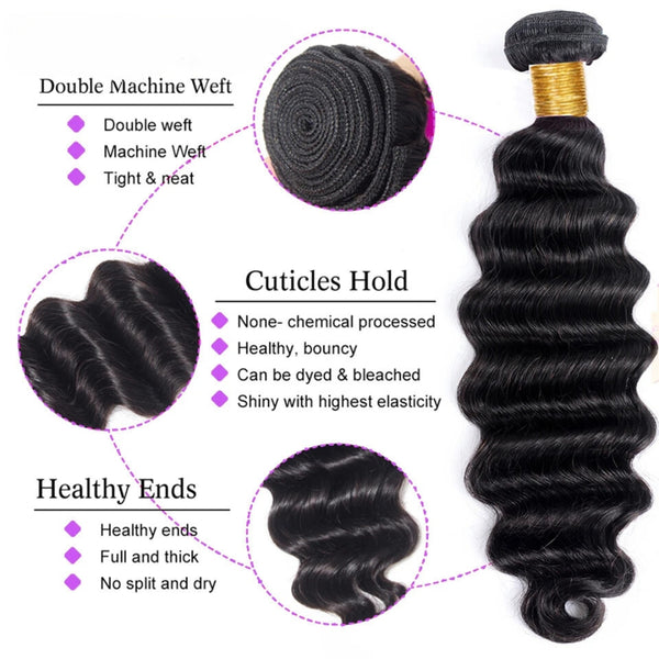 38 40 Inch Loose Deep Wave Human Hair Bundles