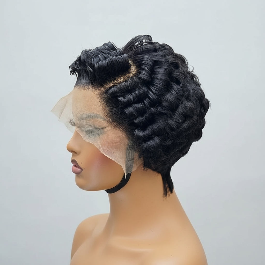 Pixie Cut Short Bob Deep Wave