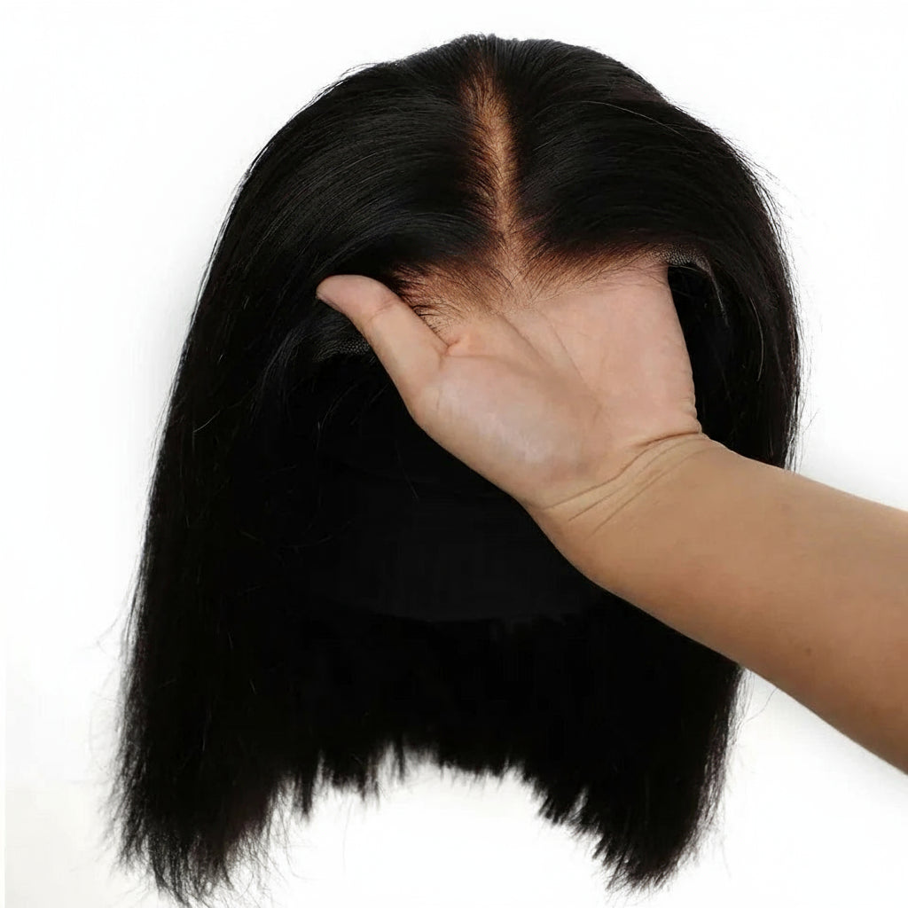 Bone Straight Bob Wigs Transparent 7X5