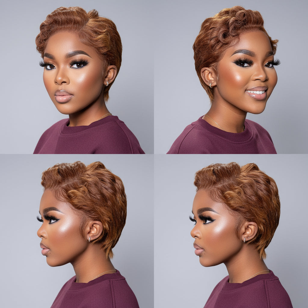 Pixie Cut Short Bob Deep Wave